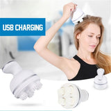 Scalp Massager, Electric Meridian Massage With 4 Moveable Massage Cluster, Rechargeable Portable Washable Head Massager To Relieve Fatigue And Hair Loss