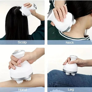 Scalp Massager, Electric Meridian Massage With 4 Moveable Massage Cluster, Rechargeable Portable Washable Head Massager To Relieve Fatigue And Hair Loss