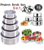 Stainless Steel Bowl Set of 5 – Food-Grade, Rust-Resistant Mixing & Serving Bowls