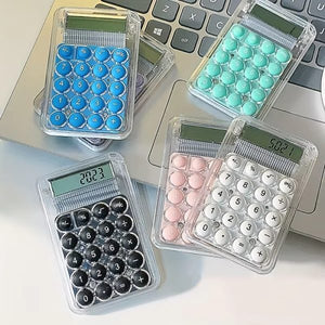 Student Calculator with LCD Display – Large Screen 8-Digit Handheld Calculator with Silicone Buttons (Random Color)