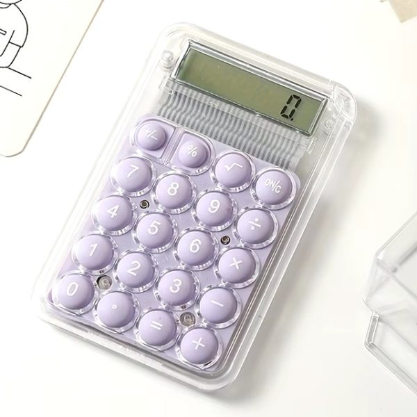 Student Calculator with LCD Display – Large Screen 8-Digit Handheld Calculator with Silicone Buttons (Random Color)