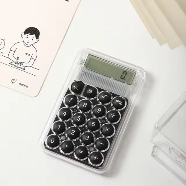 Student Calculator with LCD Display – Large Screen 8-Digit Handheld Calculator with Silicone Buttons (Random Color)