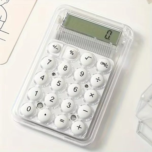 Student Calculator with LCD Display – Large Screen 8-Digit Handheld Calculator with Silicone Buttons (Random Color)
