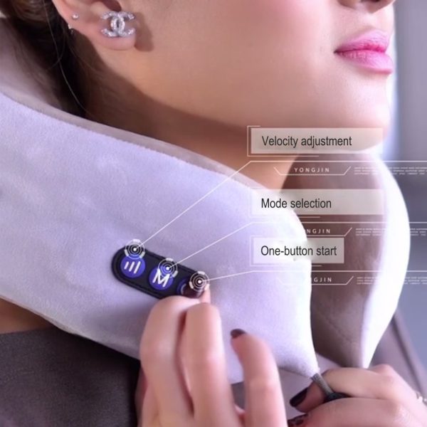 U-Shaped Neck Massager Pillow – USB Rechargeable Portable Cervical & Shoulder Relaxation Cushion