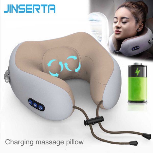 U-Shaped Neck Massager Pillow – USB Rechargeable Portable Cervical & Shoulder Relaxation Cushion