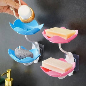 wall mounted soap holder

lotus flower soap dish

double layer soap holder

bathroom soap organizer

decorative soap tray

space saving soap holder

random color soap dish

plastic soap holder

bathroom accessory

flower shaped soap rack