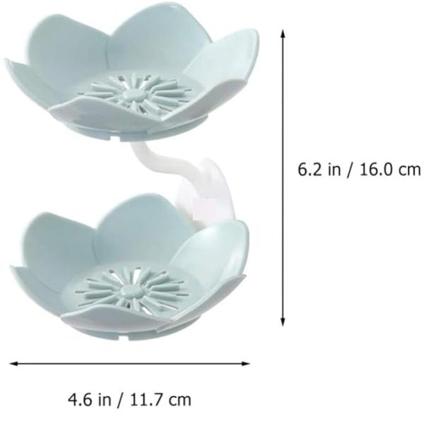 Wall Mounted Double Layer Lotus Flower Shaped Soap Holder – Bathroom Accessory (Random Color)