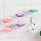 Wall Mounted Double Layer Lotus Flower Shaped Soap Holder – Bathroom Accessory (Random Color)