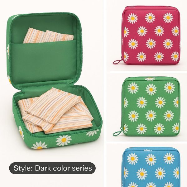 Women’s Portable Pouch & Cosmetic Bag – Sanitary Pads Storage Organizer / Makeup & Hygiene Bag (Random Design & Color)
