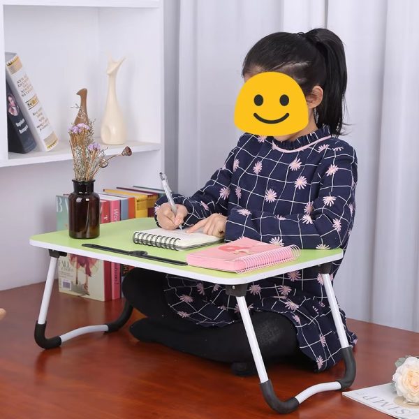 Wooden Foldable Laptop Table – Portable Bed Tray, Study Desk & Drawing Stand (Random Color)