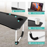 Wooden Foldable Laptop Table – Portable Bed Tray, Study Desk & Drawing Stand (Random Color)