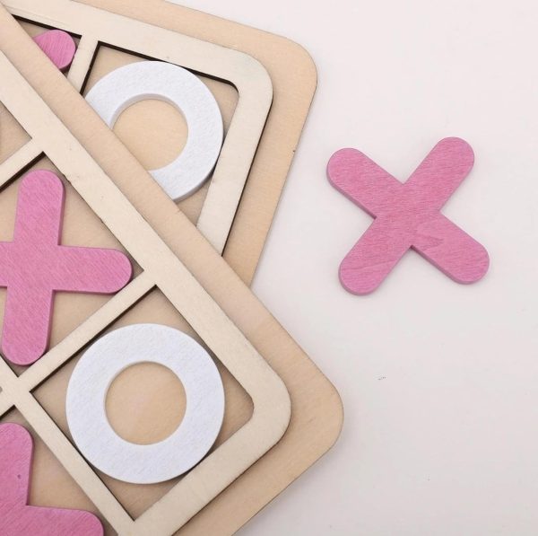 Wooden Tic-Tac-Toe Board Game – Classic XO Strategy Game for Kids & Adults