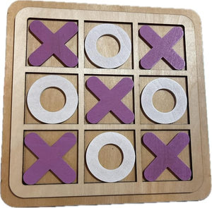 Wooden Tic-Tac-Toe Board Game – Classic XO Strategy Game for Kids & Adults