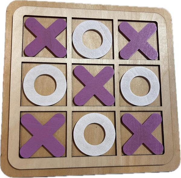 Wooden Tic-Tac-Toe Board Game – Classic XO Strategy Game for Kids & Adults