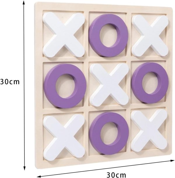 Wooden Tic-Tac-Toe Board Game – Classic XO Strategy Game for Kids & Adults